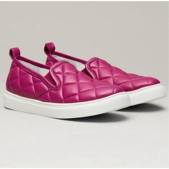 M. Gemi The Maddalena Magenta Pink Quilted Leather Slip-On Sneaker Women’s 38.5 - Picture 2 of 12